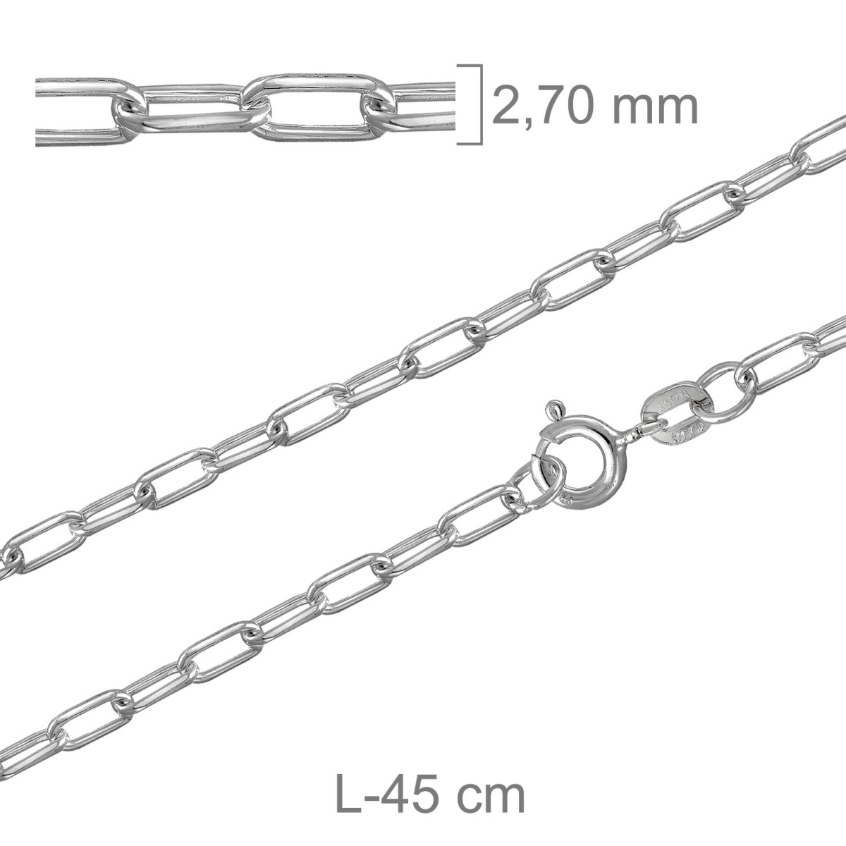 CADENA PLATA SNL 70X45CM