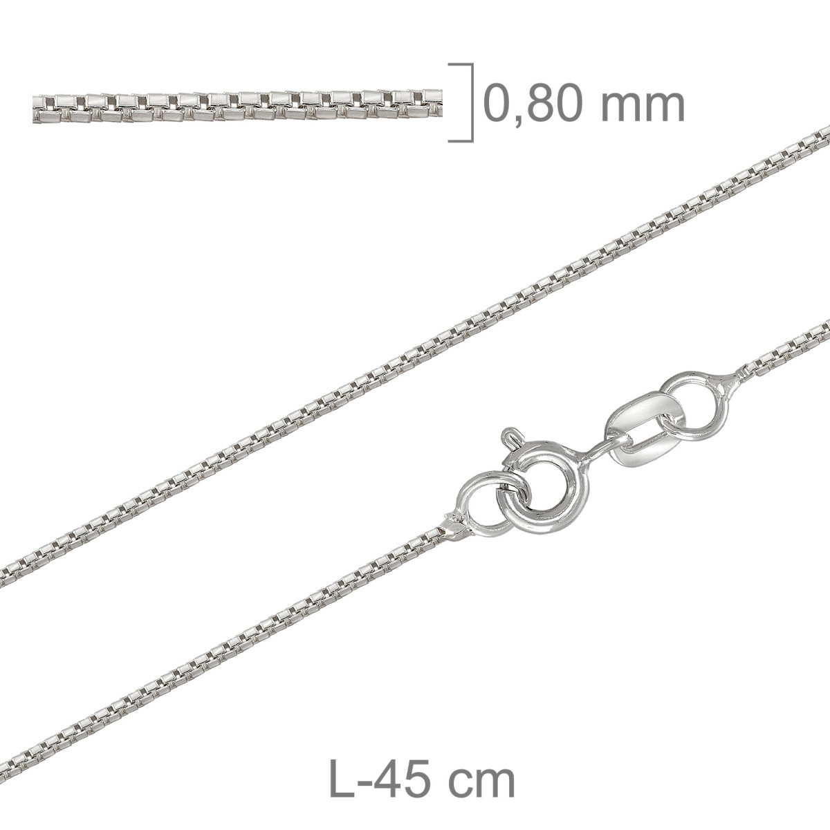 CADENA PLATA VENECIANA LAPIDADA 27X45CM