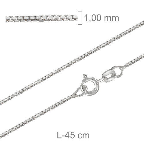 CADENA PLATA VENECIANA LAPIDADA 37X45CM