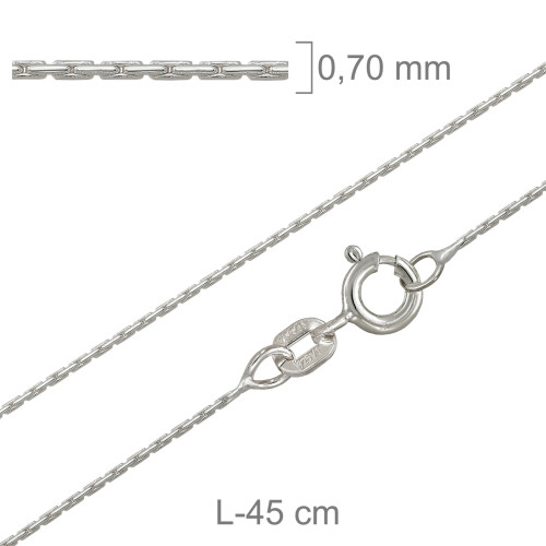 CADENA PLATA COBRA REDONDA 35X45CM