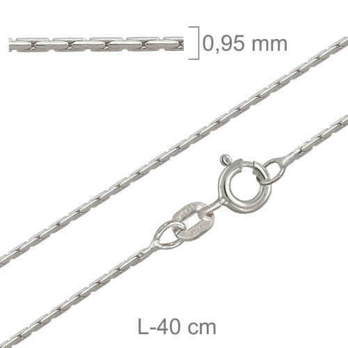 CADENA PLATA COBRA REDONDA 45X40CM