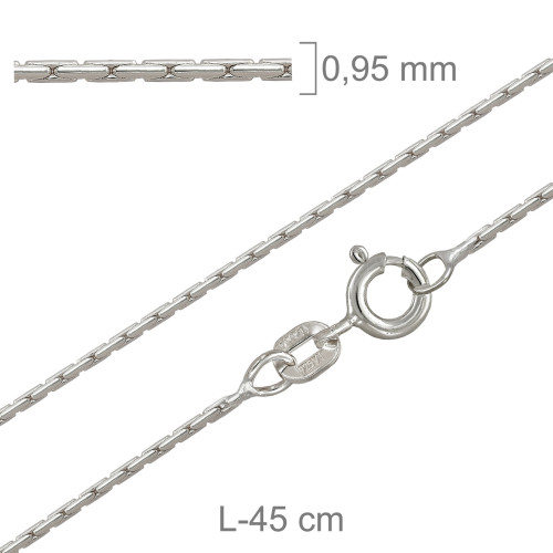 CADENA PLATA COBRA REDONDA 45X45CM