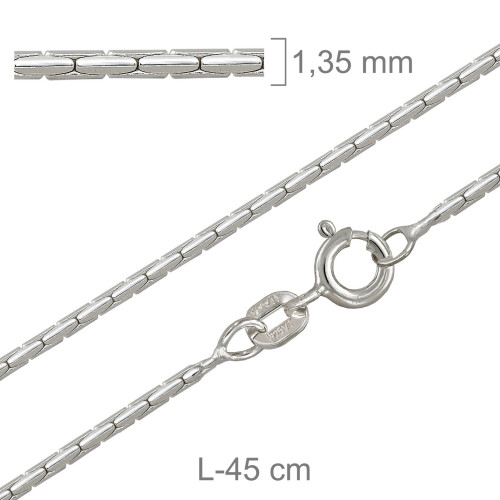 CADENA PLATA COBRA REDONDA 60X45CM