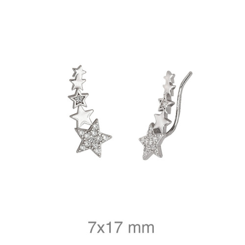 PENDIENTES PLATA ESTRELLAS CIRCONITAS