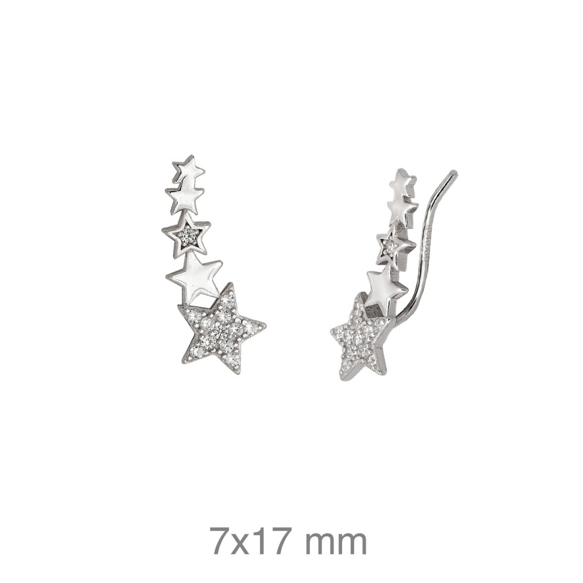 PENDIENTES PLATA ESTRELLAS CIRCONITAS