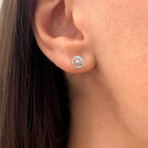 PENDIENTES PLATA INDALO CIRCONITAS 9 MM
