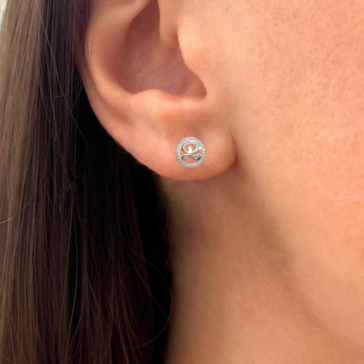 PENDIENTES PLATA INDALO CIRCONITAS 9 MM