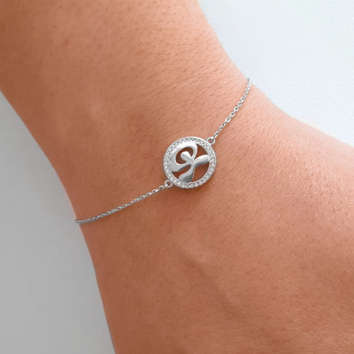 PULSERA PLATA INDALO CIRCONITAS 12 MM   L - 15.5+3 CM