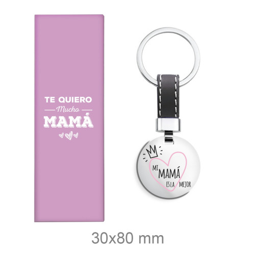 LLAVERO ACERO MAMA - MI MAMÁ ES LA MEJOR -