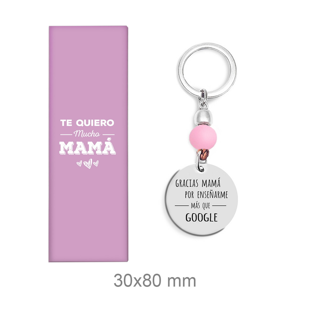 LLAVERO ACERO MAMA - GRACIAS MAMÁ POR ENSEÑARME MÁS QUE GOOGLE