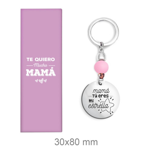 LLAVERO ACERO MAMA - MAMÁ TU ERES MI ESTRELLA
