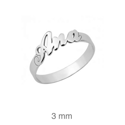 SORTIJA PLATA NOMBRE