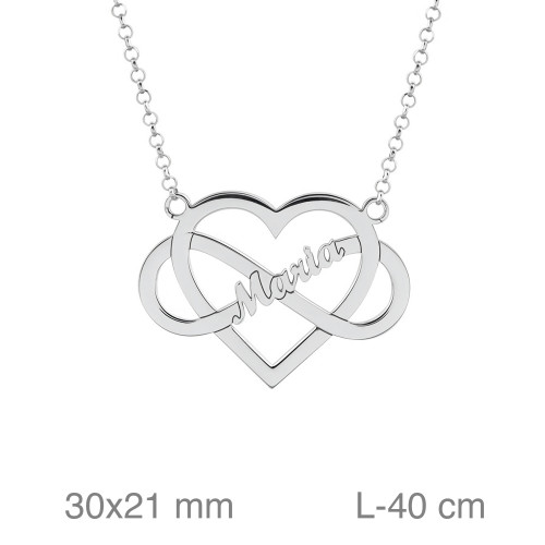 GARGANTILLA PLATA NOMBRE CORAZON INFINITO