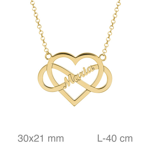 GARGANTILLA PLATA B.ORO NOMBRE CORAZON INFINITO