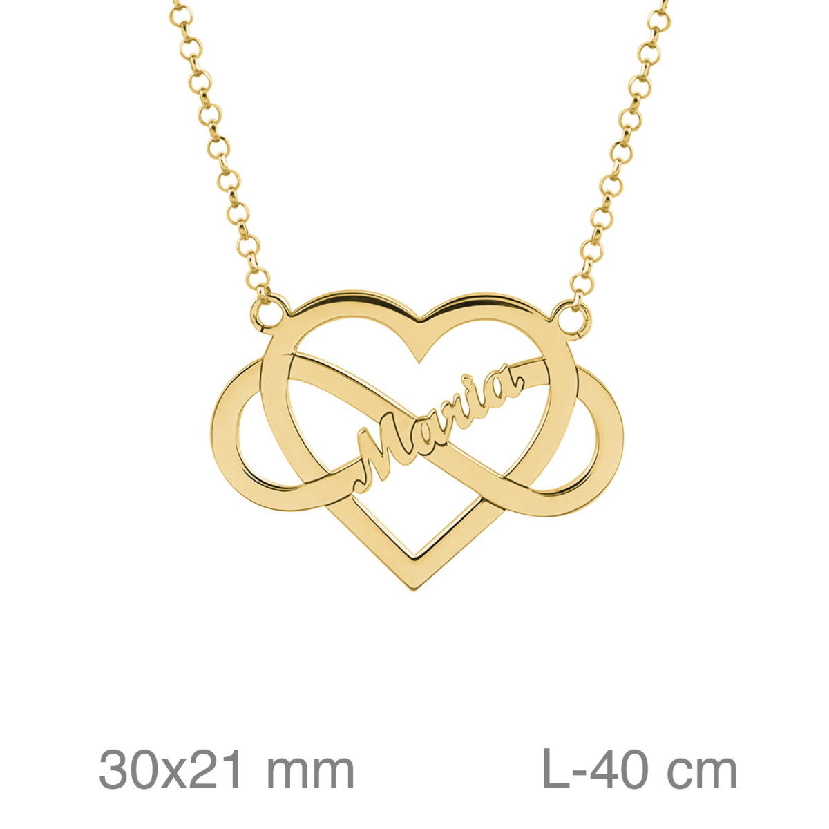 GARGANTILLA PLATA B.ORO NOMBRE CORAZON INFINITO