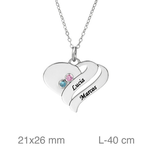GARGANTILLA PLATA CORAZON NOMBRES ZTAS