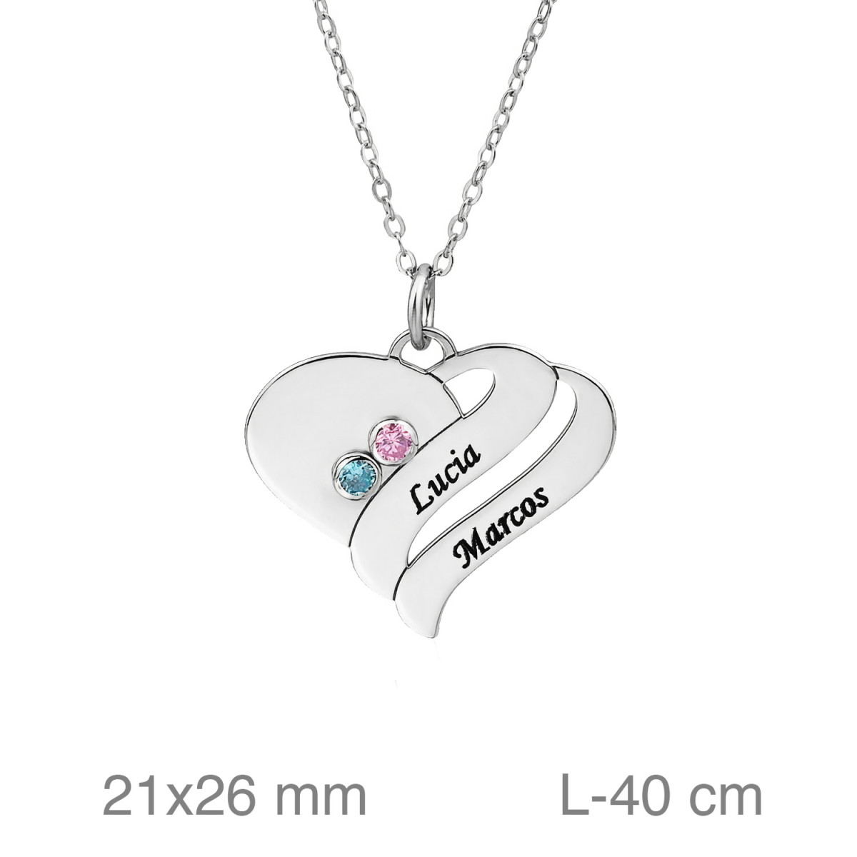 GARGANTILLA PLATA CORAZON NOMBRES ZTAS