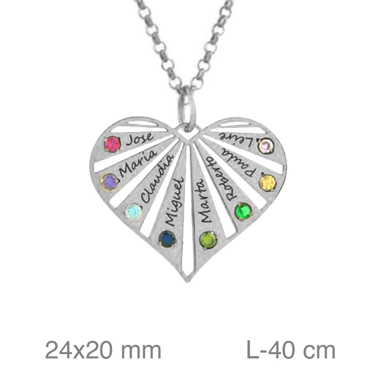 GARGANTILLA PLATA CORAZON NOMBRES ZTAS