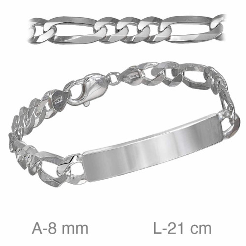 PULSERA PLATA PLACA 3X1 220