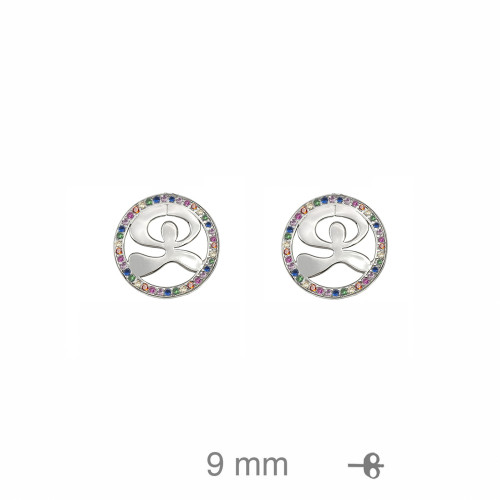 PENDIENTES PLATA INDALO CIRCONITAS COLOR 9 MM