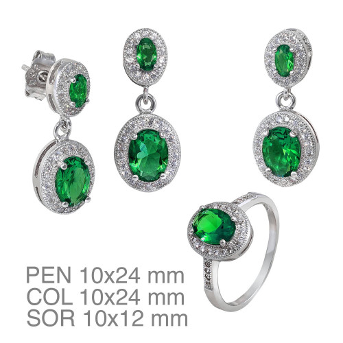 JUEGO PLATA CIRCONITA VERDE
