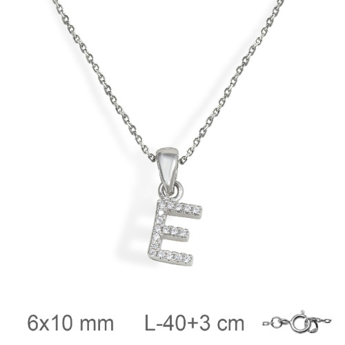 GARGANTILLA PLATA LETRA E ZTAS