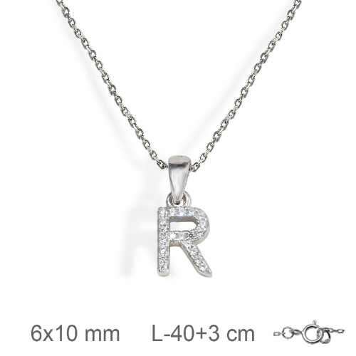 GARGANTILLA PLATA LETRA R ZTAS