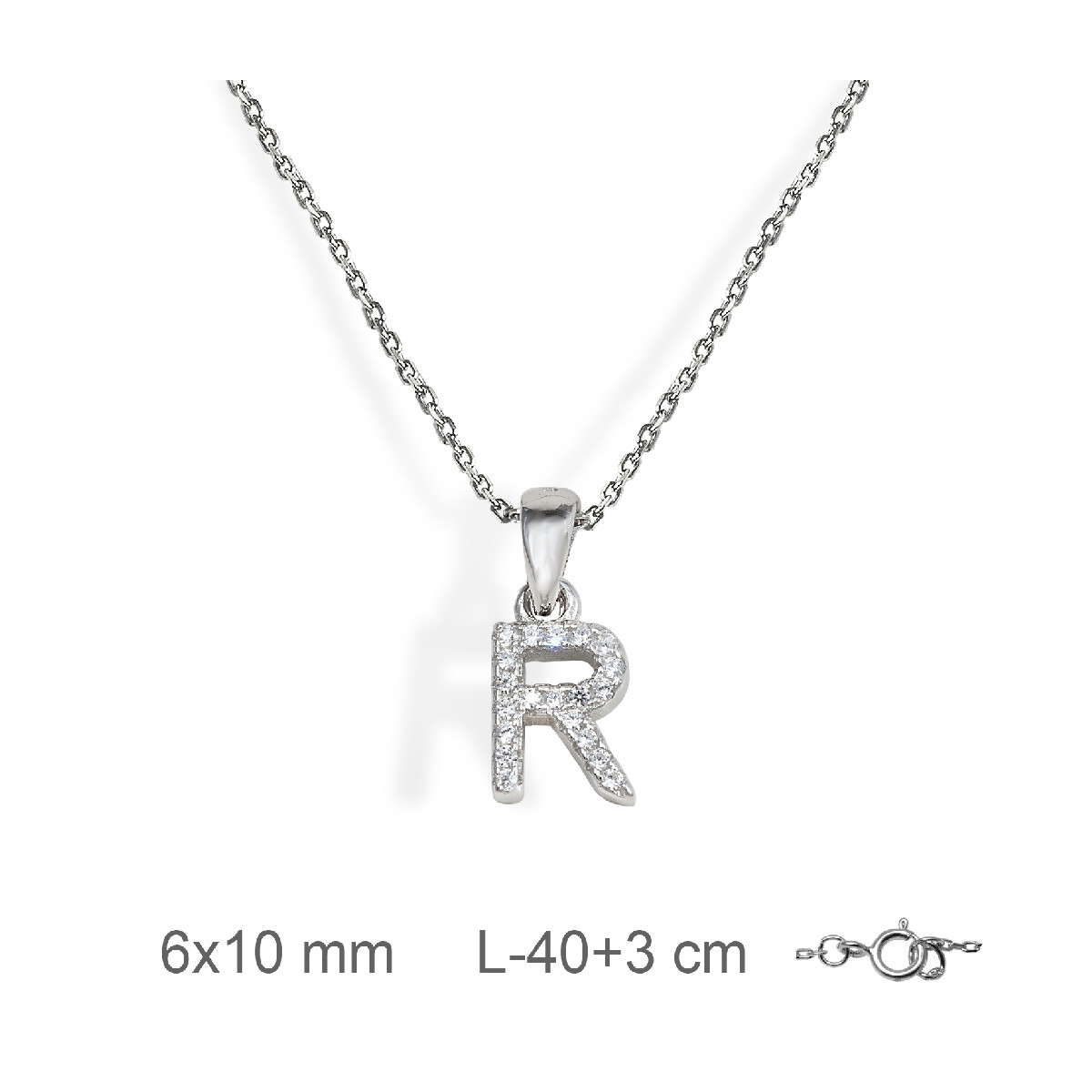 GARGANTILLA PLATA LETRA R ZTAS