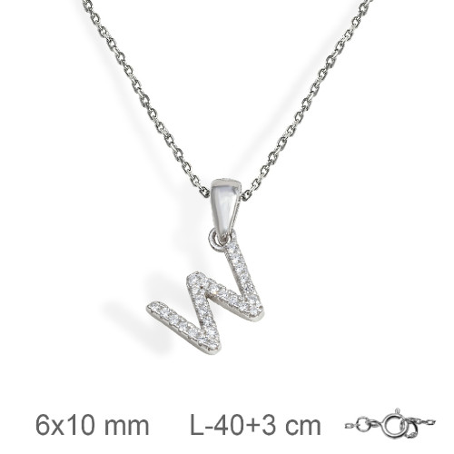 GARGANTILLA PLATA LETRA W ZTAS