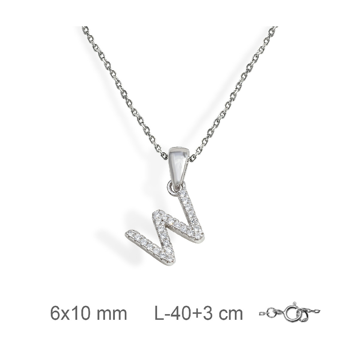 GARGANTILLA PLATA LETRA W ZTAS