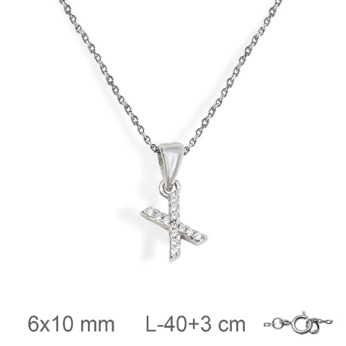 GARGANTILLA PLATA LETRA X ZTAS