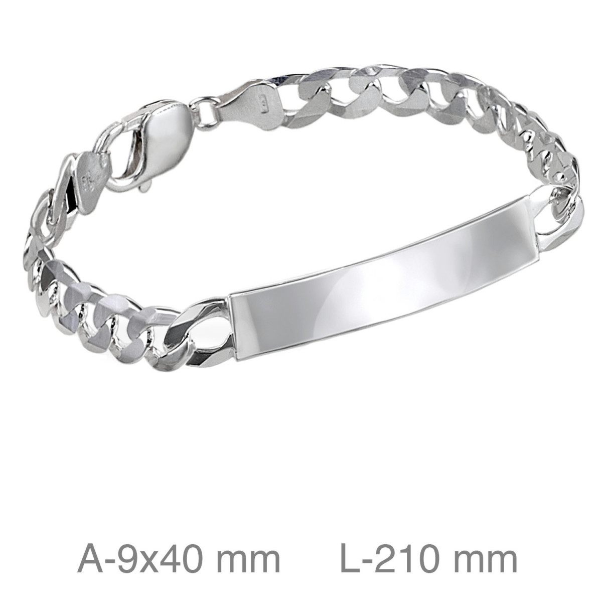 PULSERA PLATA PLACA BARBADA 200
