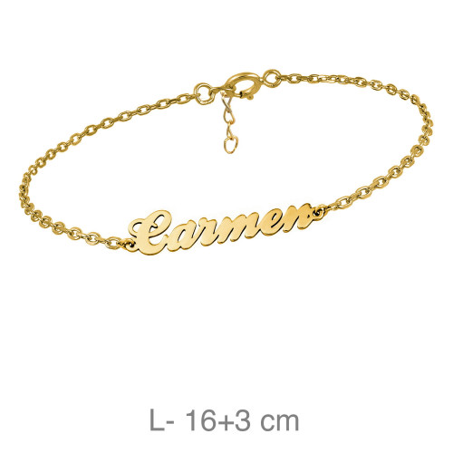PULSERA PLATA BAÑO ORO NOMBRE