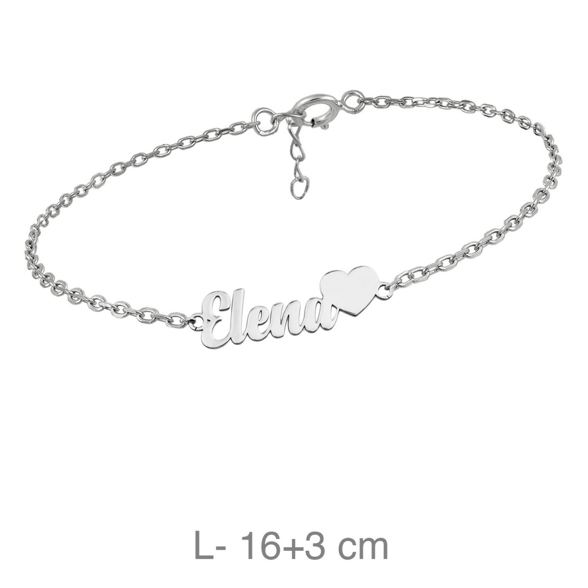 PULSERA PLATA NOMBRE CORAZON