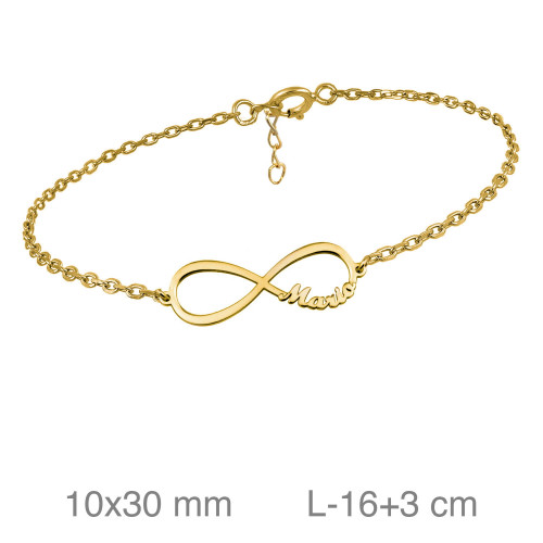 PULSERA PLATA B.ORO INFINITO 1 NOMBRE
