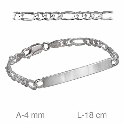 PULSERA PLATA PLACA 3X1 120