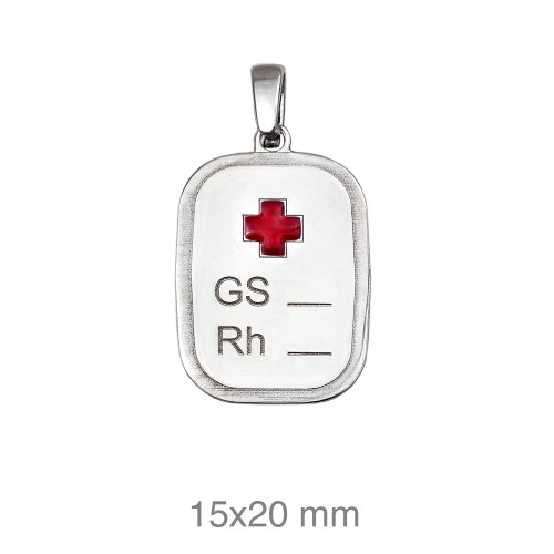 PLACA PLATA GRUPO SANGUINEO RH ESMALTE