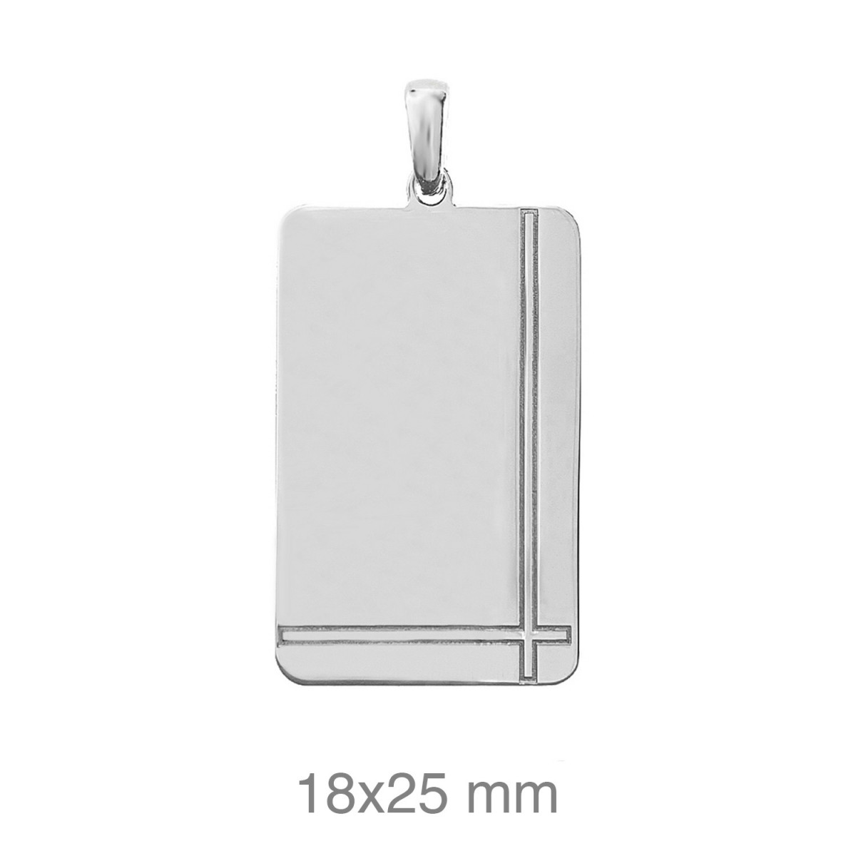 PLACA PLATA LISA BISEL