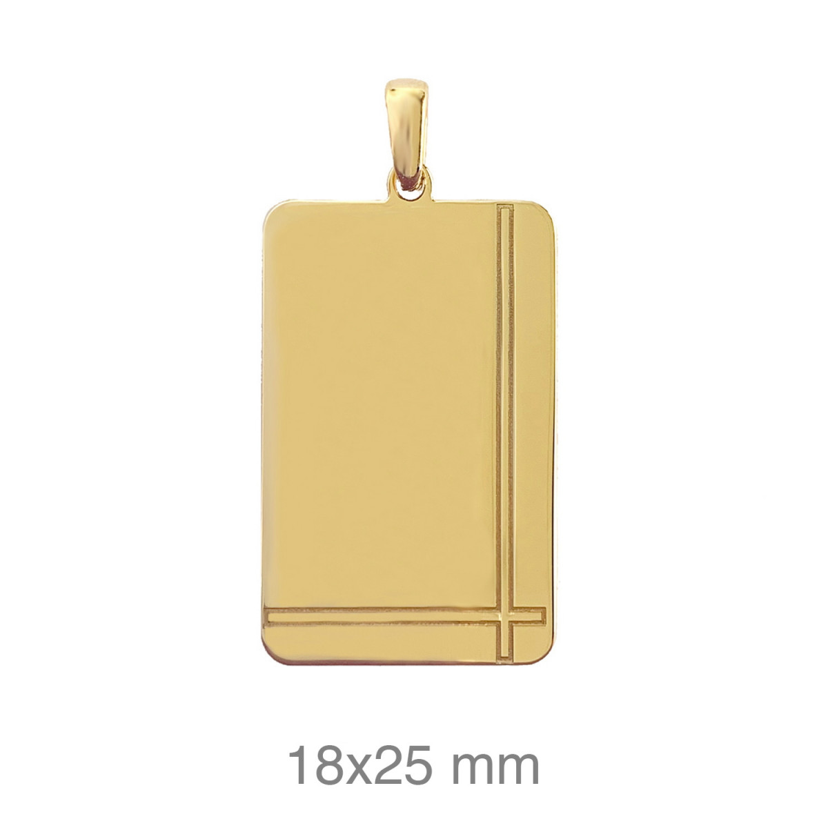 PLACA PLATA B.ORO LISA BISEL