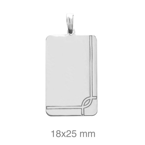 PLACA PLATA LISA BISEL
