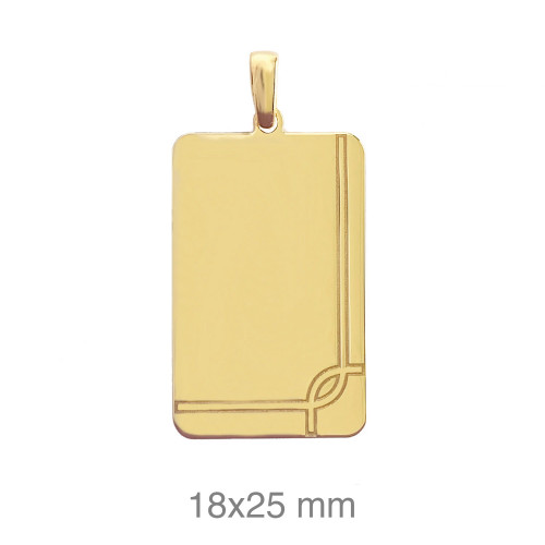 PLACA PLATA B.ORO LISA BISEL