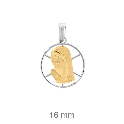 MEDALLA PLATA BICOLOR COMUNION VIRGEN