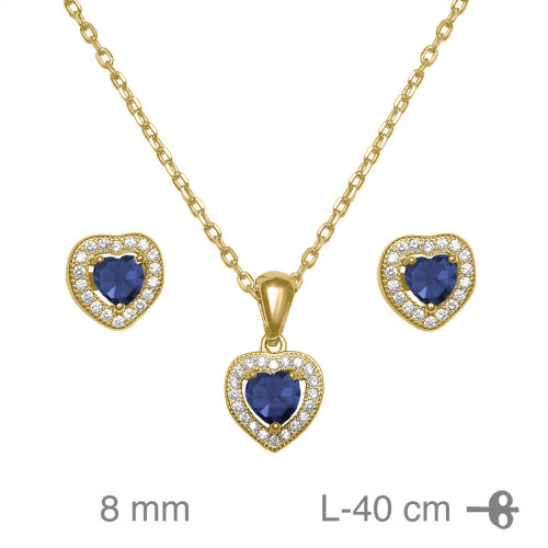 JUEGO PLATA B.ORO+e ZTAS ZAFIRO CORAZON
