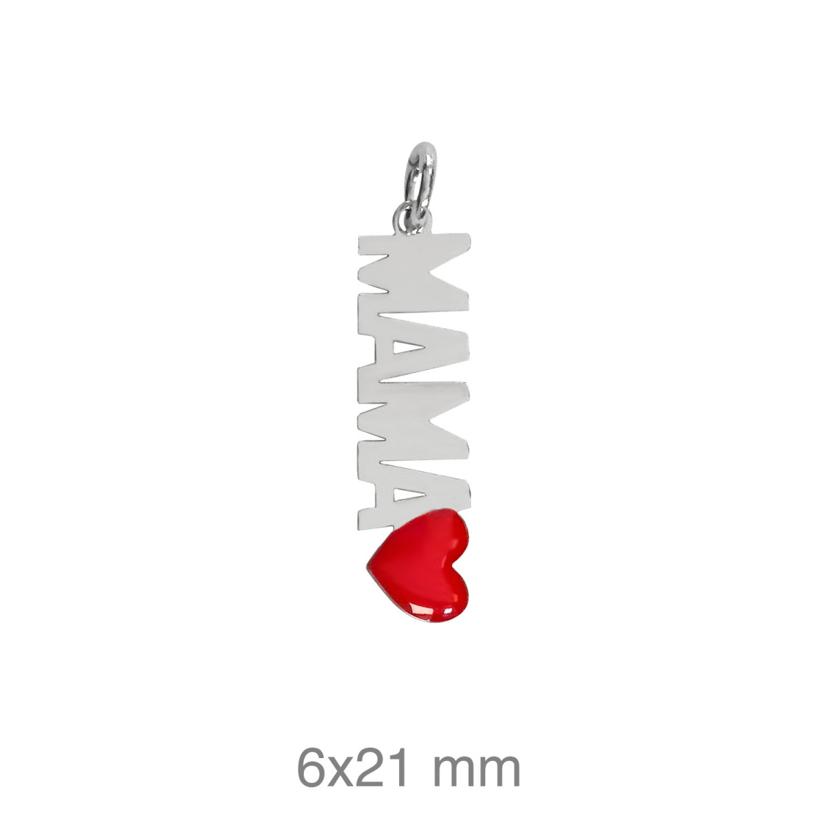 COLGANTE PLATA MAMA CORAZON ESMALTE