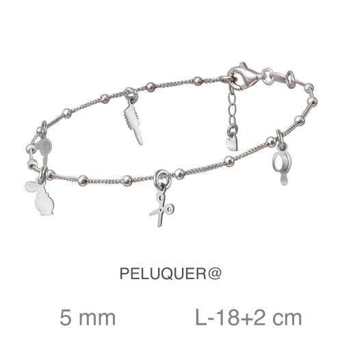 PULSERA PLATA MOTIVOS PELUQUERA
