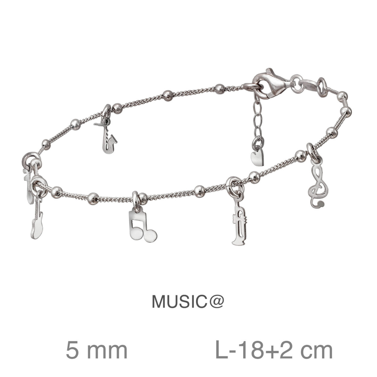 PULSERA PLATA MOTIVOS MUSICA