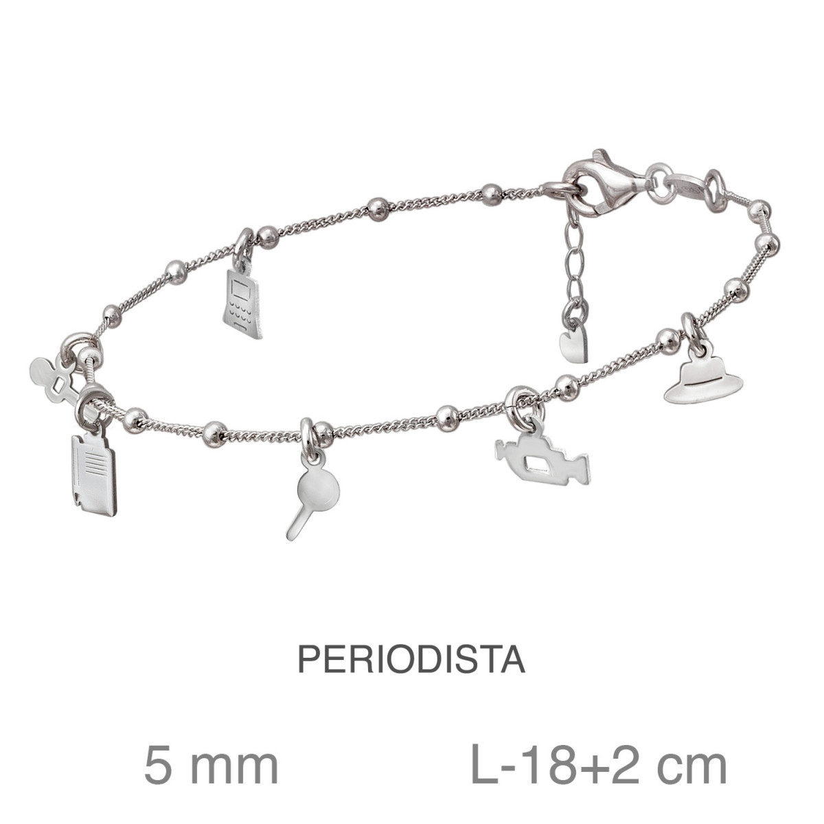 PULSERA PLATA MOTIVOS AUDIOVISUAL - PERIODISMO