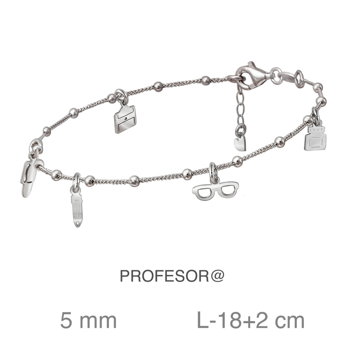PULSERA PLATA MOTIVOS PROFESOR