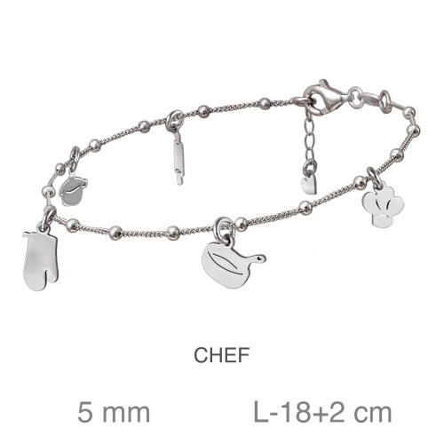 PULSERA PLATA MOTIVOS CHEF