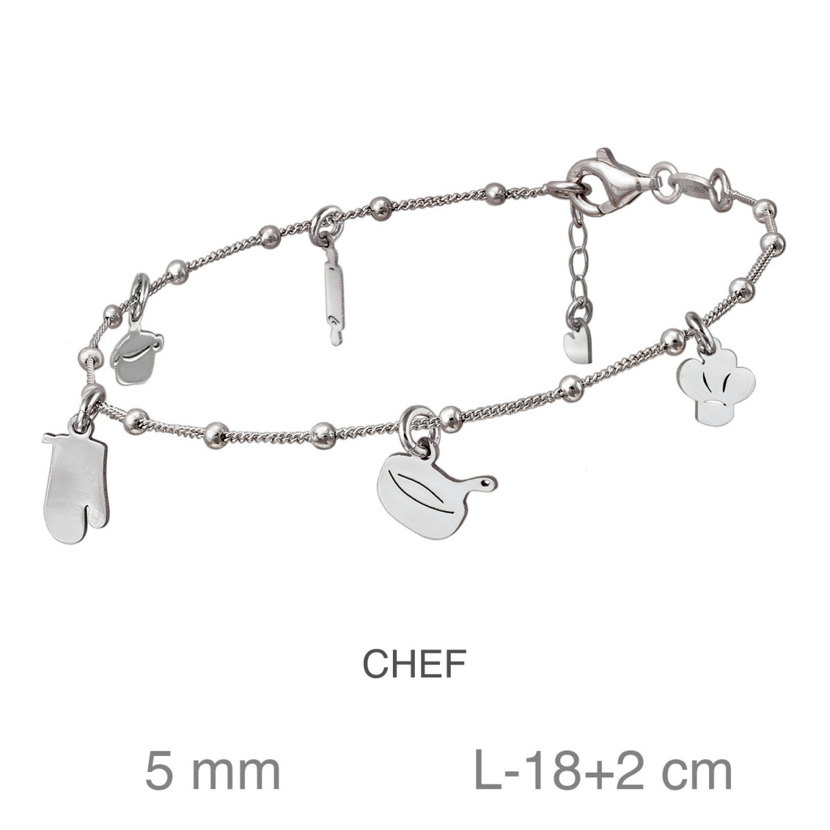 PULSERA PLATA MOTIVOS CHEF